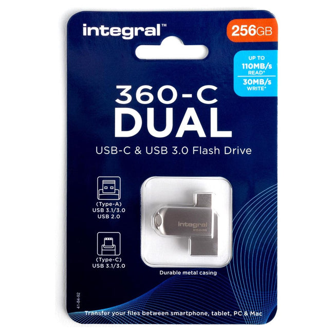 Integral - 360-C Dual USB-C USB 3.0 stick, 256 GB