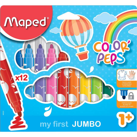 Maped - Pennarello Color'Peps Early Age, scatola da 12 pezzi, assortiti