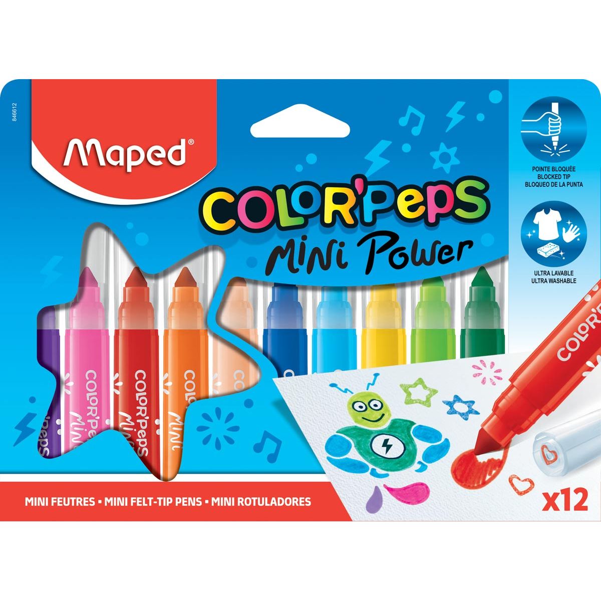 MAPED - FILT Stelz Color'Pepps Mini, Enuis von 12 Teilen in verschiedenen Farben