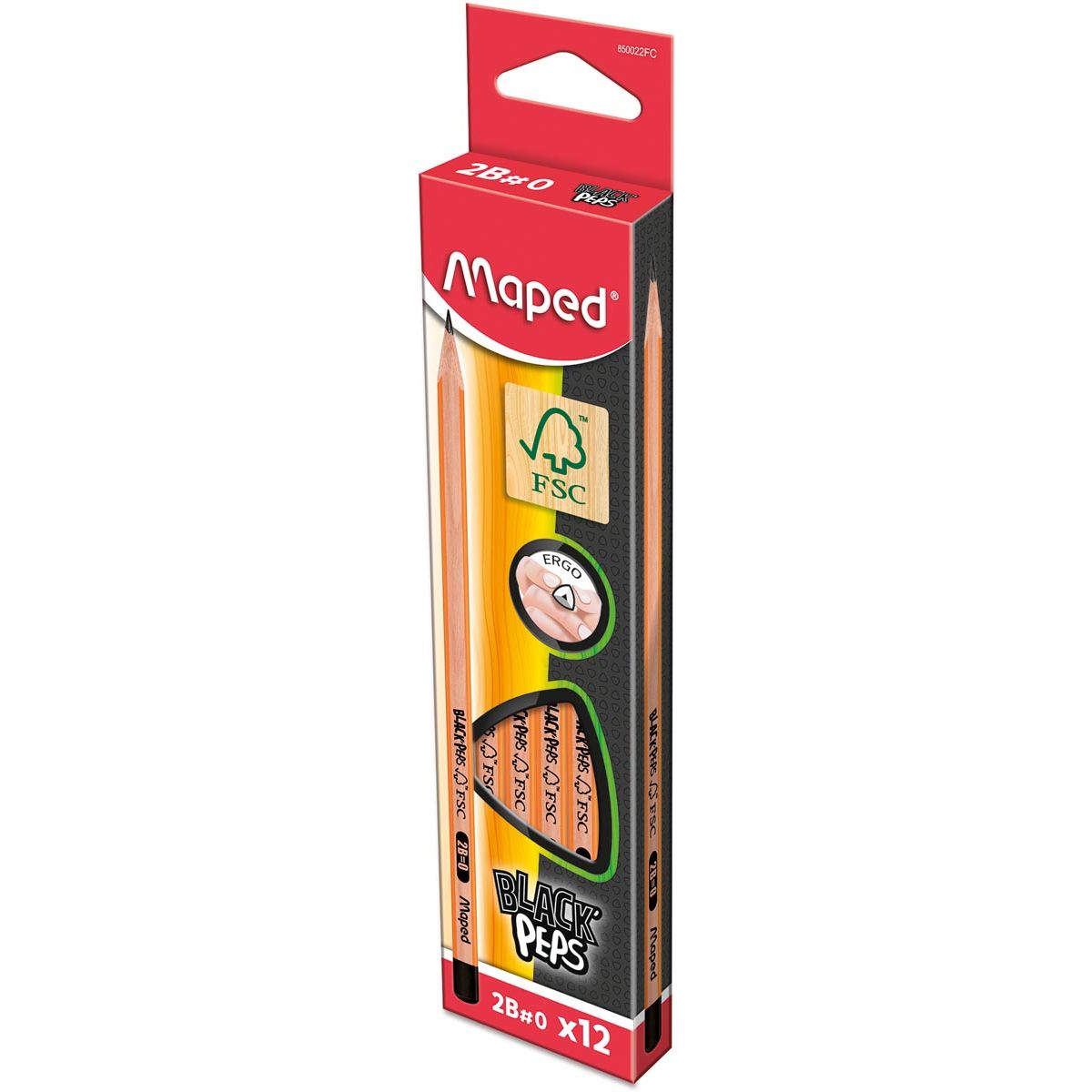 Maped - Black'Peps 2B pencil, without eraser