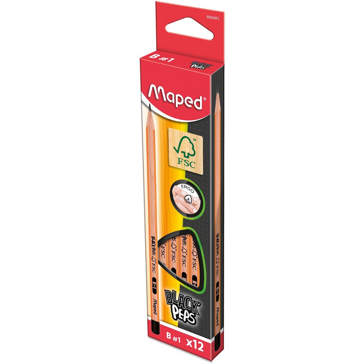 Maped - crayon noir'Peps b, sans gomme