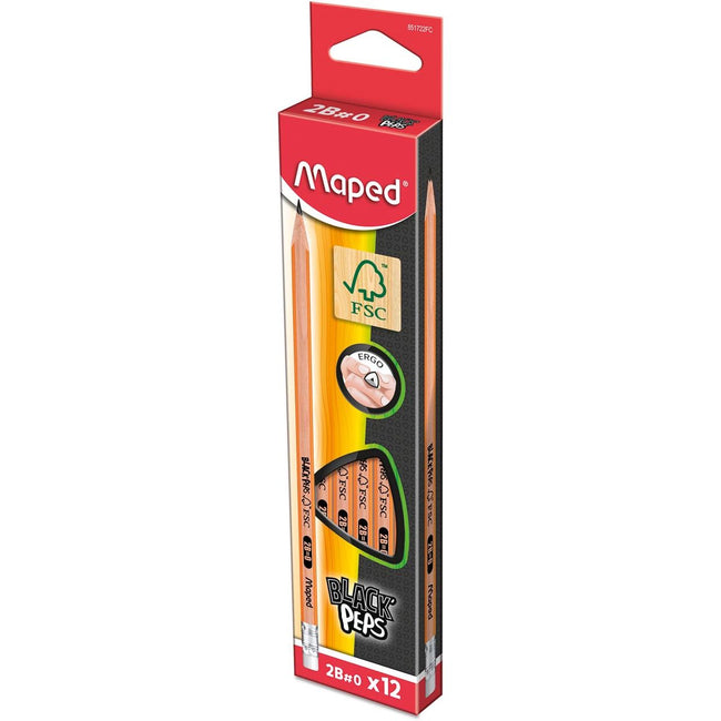 Maped - potlood Black'Peps 2B, met gum