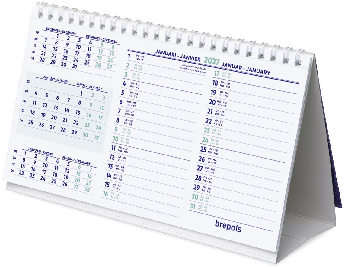 Brepols -   bureaukalender, horizontaal, 2027