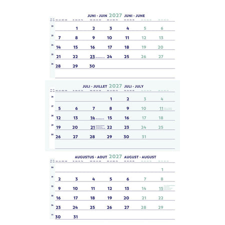 Brepols - Calendario 3 mesi 2026 30x60 cm
