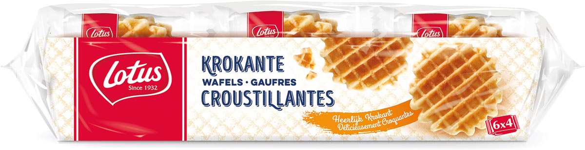 Lotus - gaufre croustillante, 36 g, paquet de 6 x 4 pièces