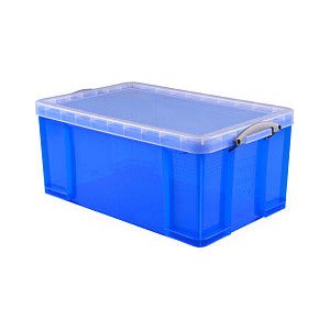 Really Useful - Opbergbox ru 64ltr 710x440x310mm transp blauw | Krimp a 1 stuk