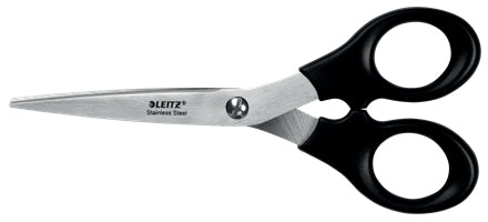 Leitz -  54230095 buro- knutselschaar Kantoorschaar Rechte knip Zwart, Roestvrijstaal