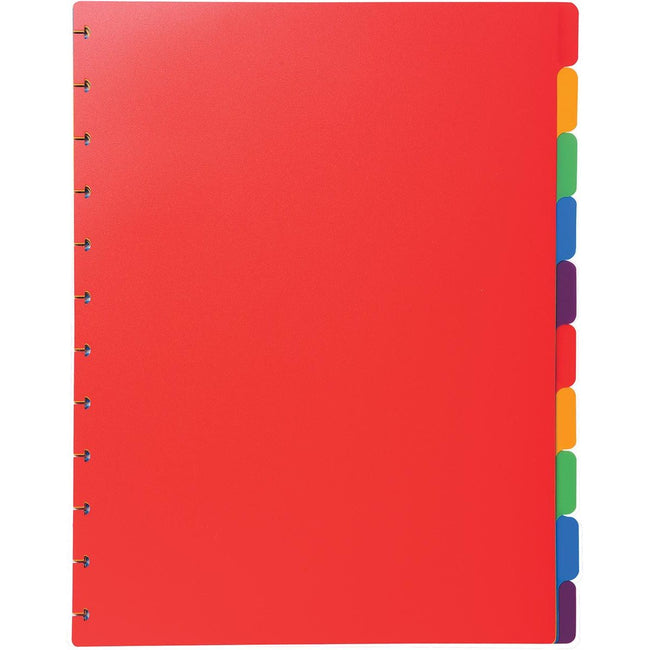 Exacompta -  uitneembare tabbladen voor lbum met ringen, in gekleurd PP, 10 tabs