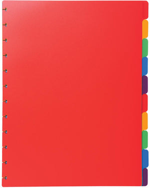 Exacompta -  uitneembare tabbladen voor lbum met ringen, in gekleurd PP, 10 tabs