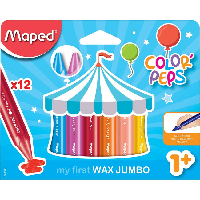 Maped - wax crayons Color'Peps Early Age, box of 12 pieces in assorted colors