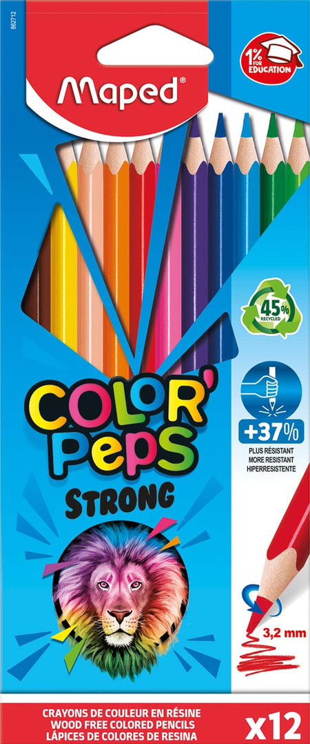 Maped -  kleurpotlood Color'Peps Strong, 12 potloden in een kartonnen etui