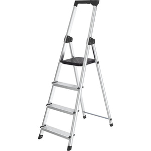 Brasq - stepladder SL400, aluminum, silver, 4 steps