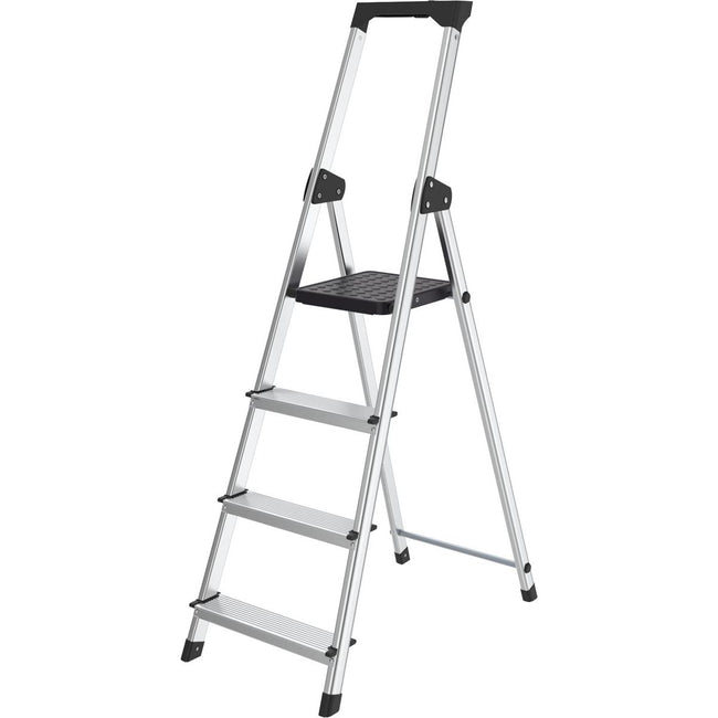 Brasq - Trittleiter SL400, Aluminium, Silber, 4 Stufen
