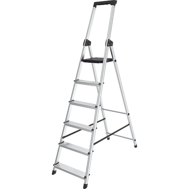 Brasq -   trapladder SL600, aluminium, zilver, 6 treden