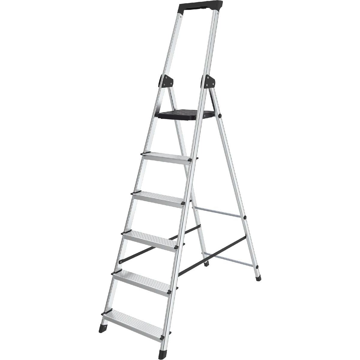 Brasq - Brasq trapladder SL600, aluminium, zilver, 6 treden