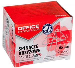 OFFICE products -   vlinderklemmen, 65 mm, gegalvaniseerd, doos van 12 stuks