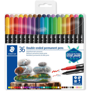 Staedtler -  permanent marker,dubbele punt, etui van 36 stuks, assorti