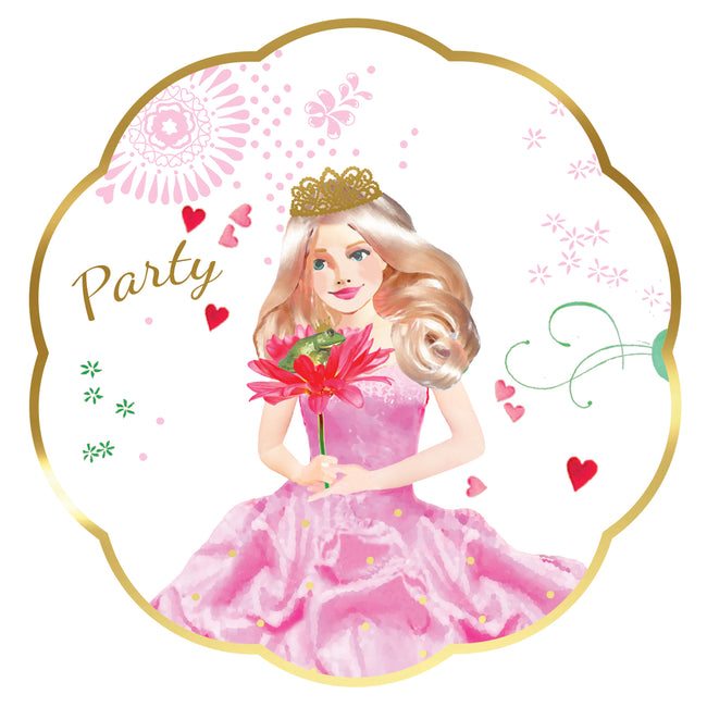 Haza -  Wenskaart  uitnodiging prinses 6 stuks