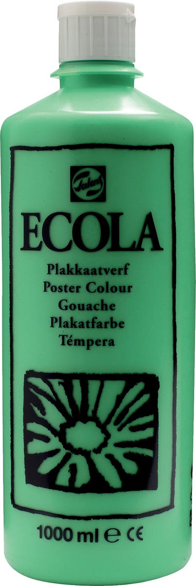 Talens -  Ecola plakkaatverf flacon van 1000 ml, lichtgroen