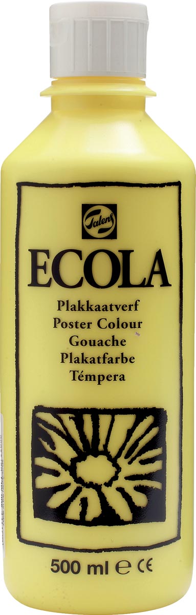 Talens -  Ecola plakkaatverf flacon van 500 ml, citroengeel