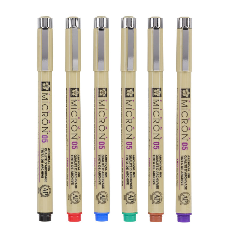 Sakura -  Fineliner pigma micron 05 basic 6 kleuren | 6 stuks
