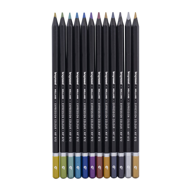 Bruynzeel -  Kleurpotlood  expression blik 12x mtl ass | 6 stuks