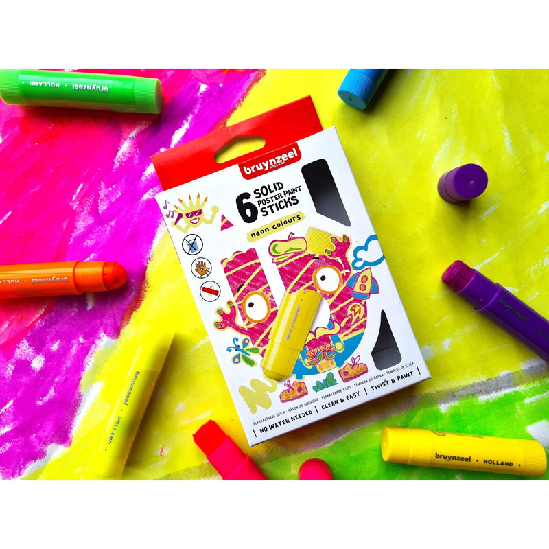 Bruynzeel -  Verfstift  kids 6st ass neon