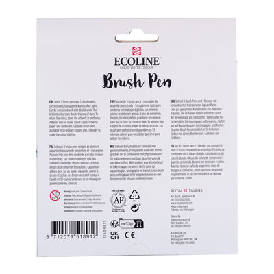 Talens Ecoline -  Brushpen ecoline set 10 stuks pastel | 3 stuks