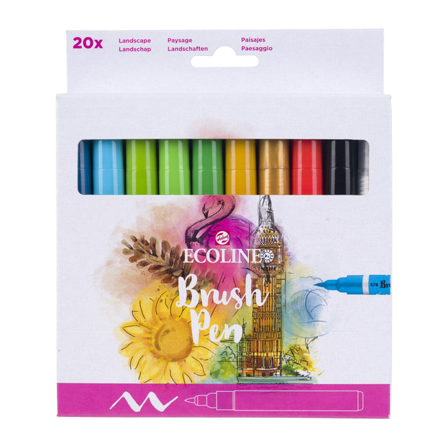 Talens Ecoline -  Brushpen ecoline set 20 stuks landschap | 3 stuks