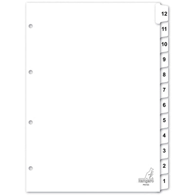 Kangaro -  Tabblad  4r pk412c nr 1 12 wit karton