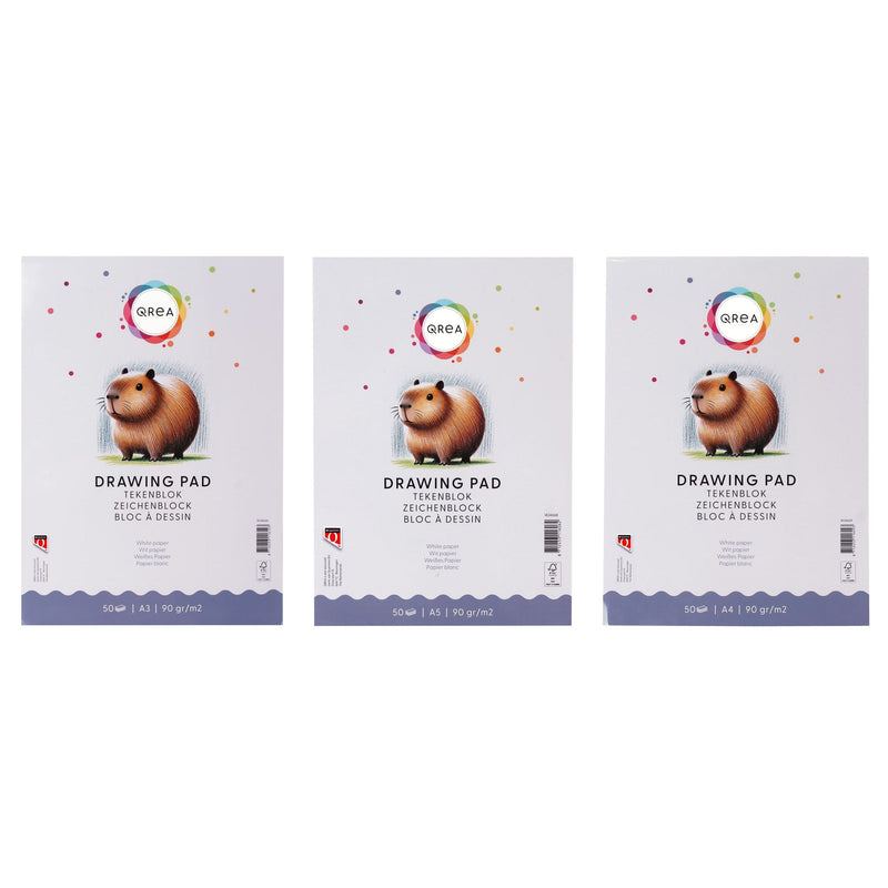 Qrea -  Tekenblok a3 50vel 90gr gelijmd | 5 stuks