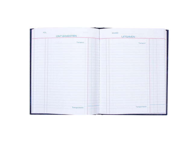 Quantore -  Kasboek qua 165x210mm 192blz 1 kolom blauw