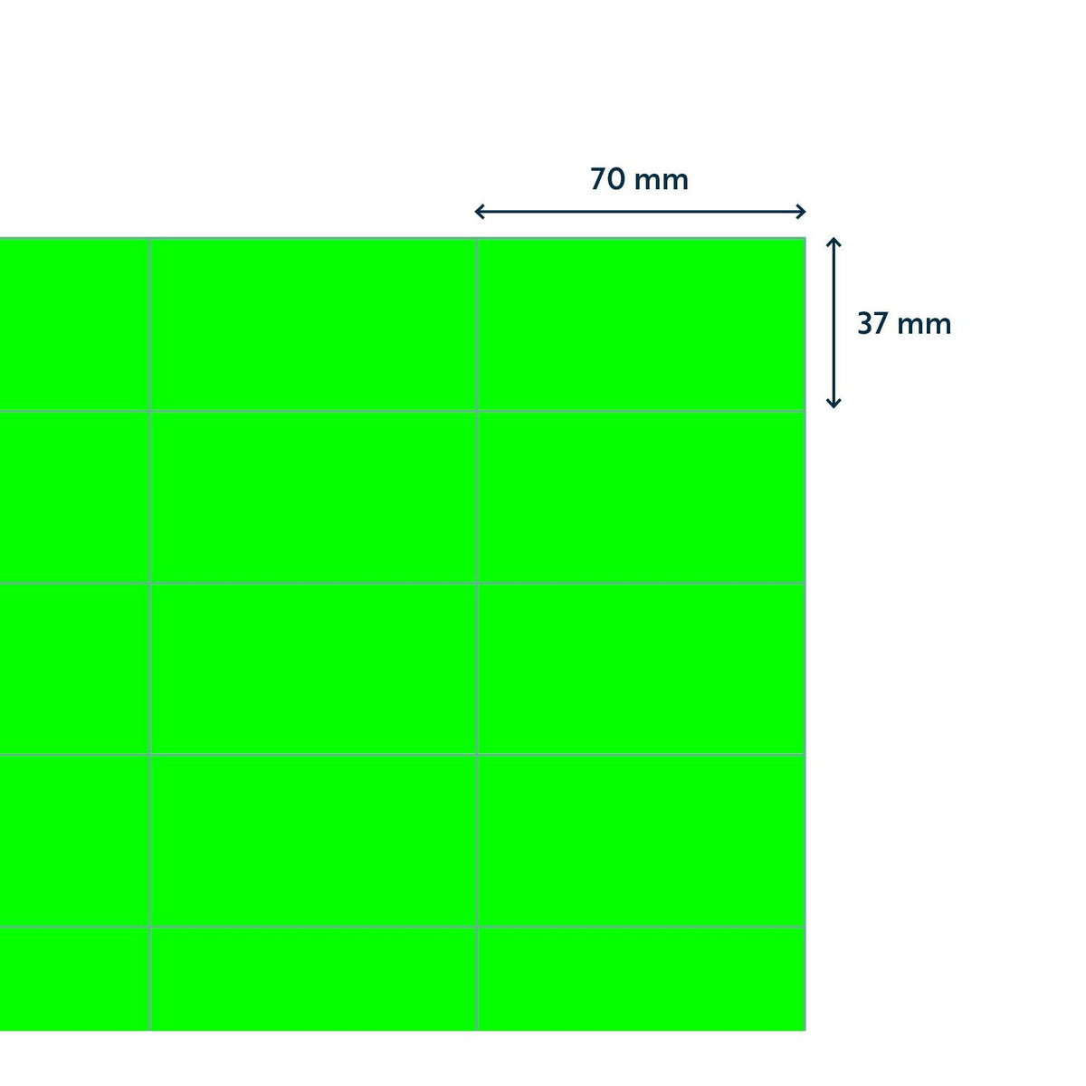 Rillprint -  Etiket 70x37mm fluor groen 2400st