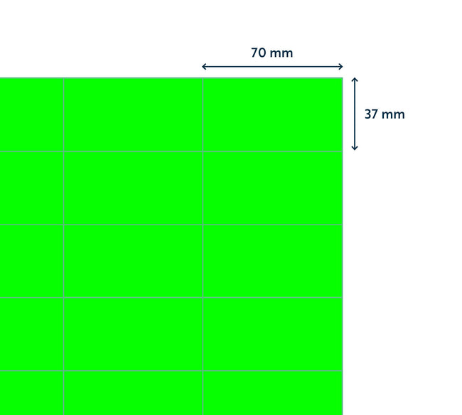 Rillprint -  Etiket 70x37mm fluor groen 2400st