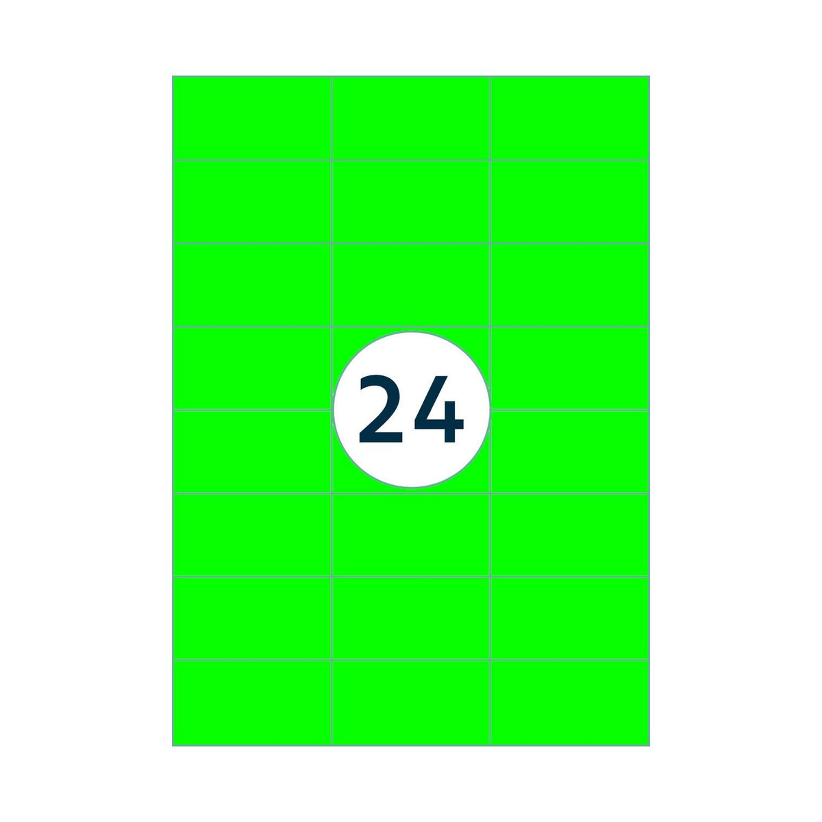 Rillprint -  Etiket 70x37mm fluor groen 2400st