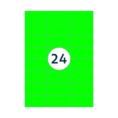Rillprint -  Etiket 70x37mm fluor groen 2400st