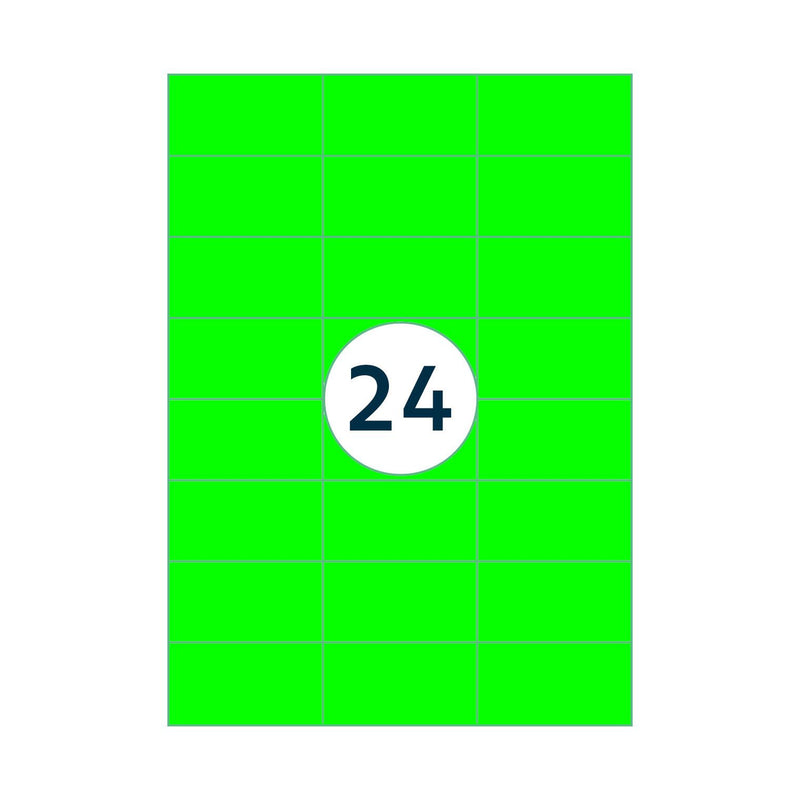 Rillprint -  Etiket 70x37mm fluor groen 2400st
