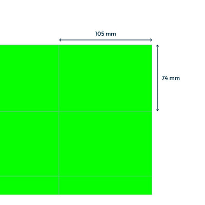 Rillprint -  Etiket 105x74mm fluor groen 800st