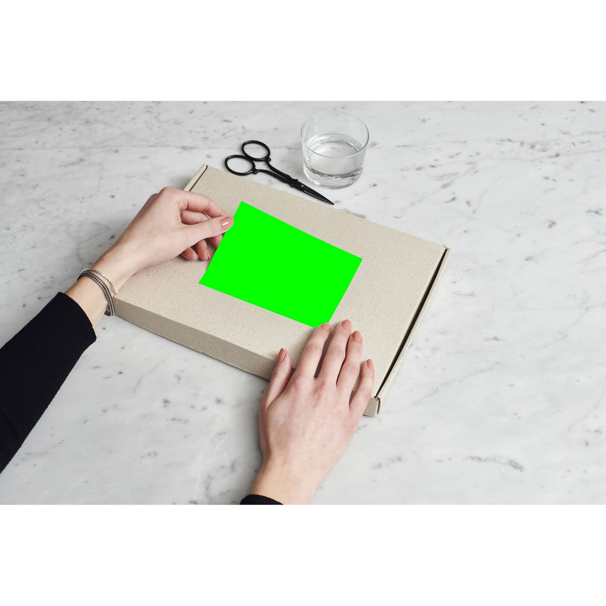 Rillprint -  Etiket 105x74mm fluor groen 800st