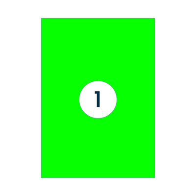 Rillprint -  Etiket 210x297mm fluor groen 100st