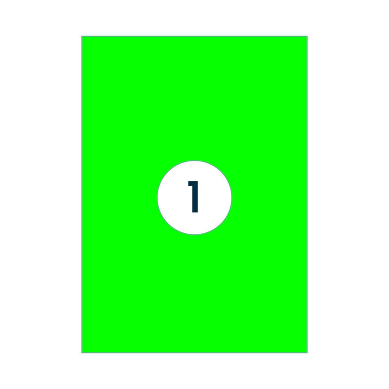 Rillprint -  Etiket 210x297mm fluor groen 100st