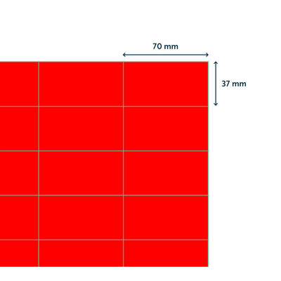 Rillprint -  Etiket 70x37mm fluor rood 2400st