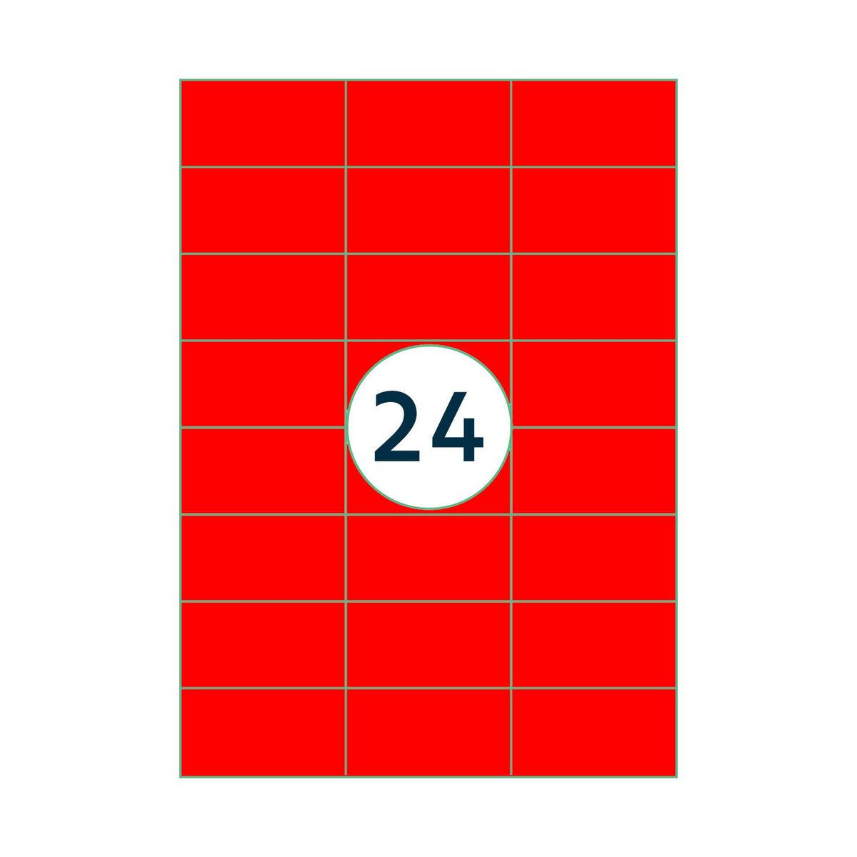 Rillprint -  Etiket 70x37mm fluor rood 2400st