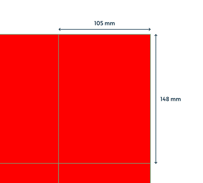 Rillprint -  Etiket 105x148mm fluor rood 400st