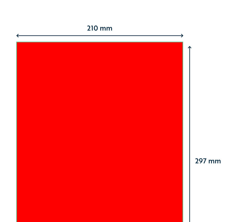 Rillprint -  Etiket 210x297mm fluor rood 100st