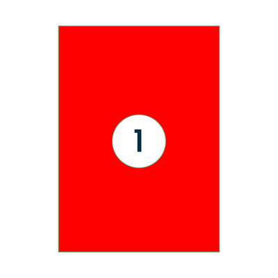 Rillprint -  Etiket 210x297mm fluor rood 100st