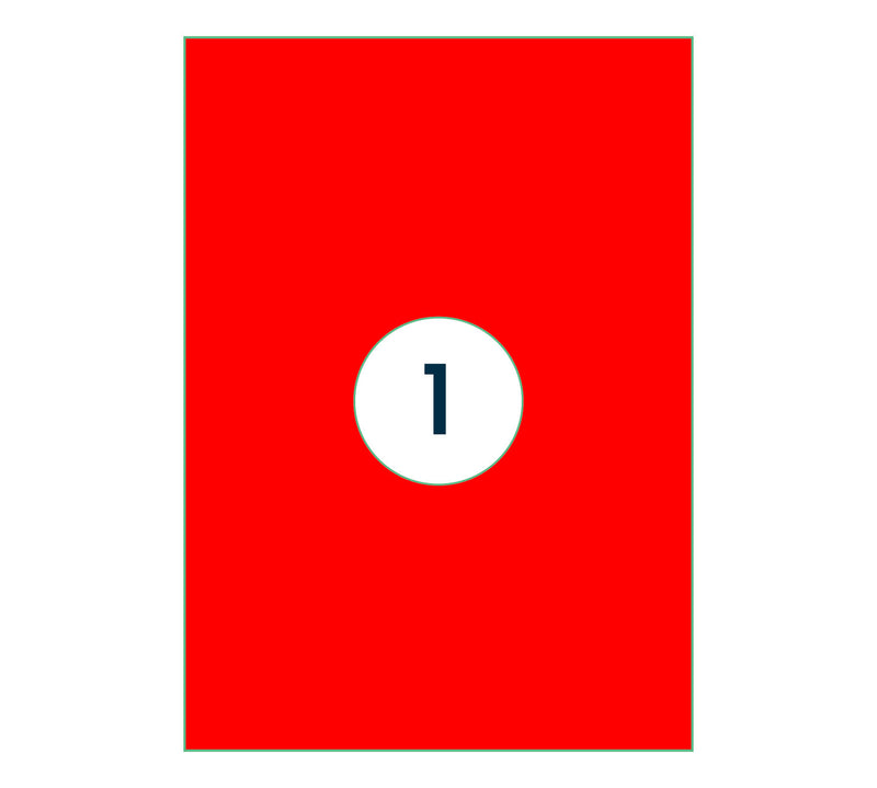 Rillprint -  Etiket 210x297mm fluor rood 100st