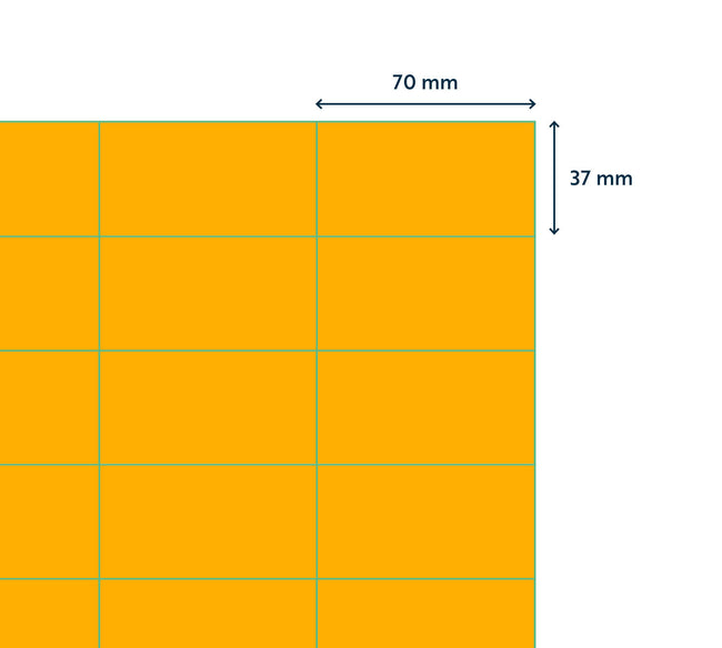 Rillprint -  Etiket 70x37mm fluor oranje 2400st