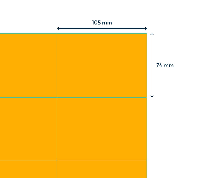 Rillprint -  Etiket 105x74mm fluor oranje 800st