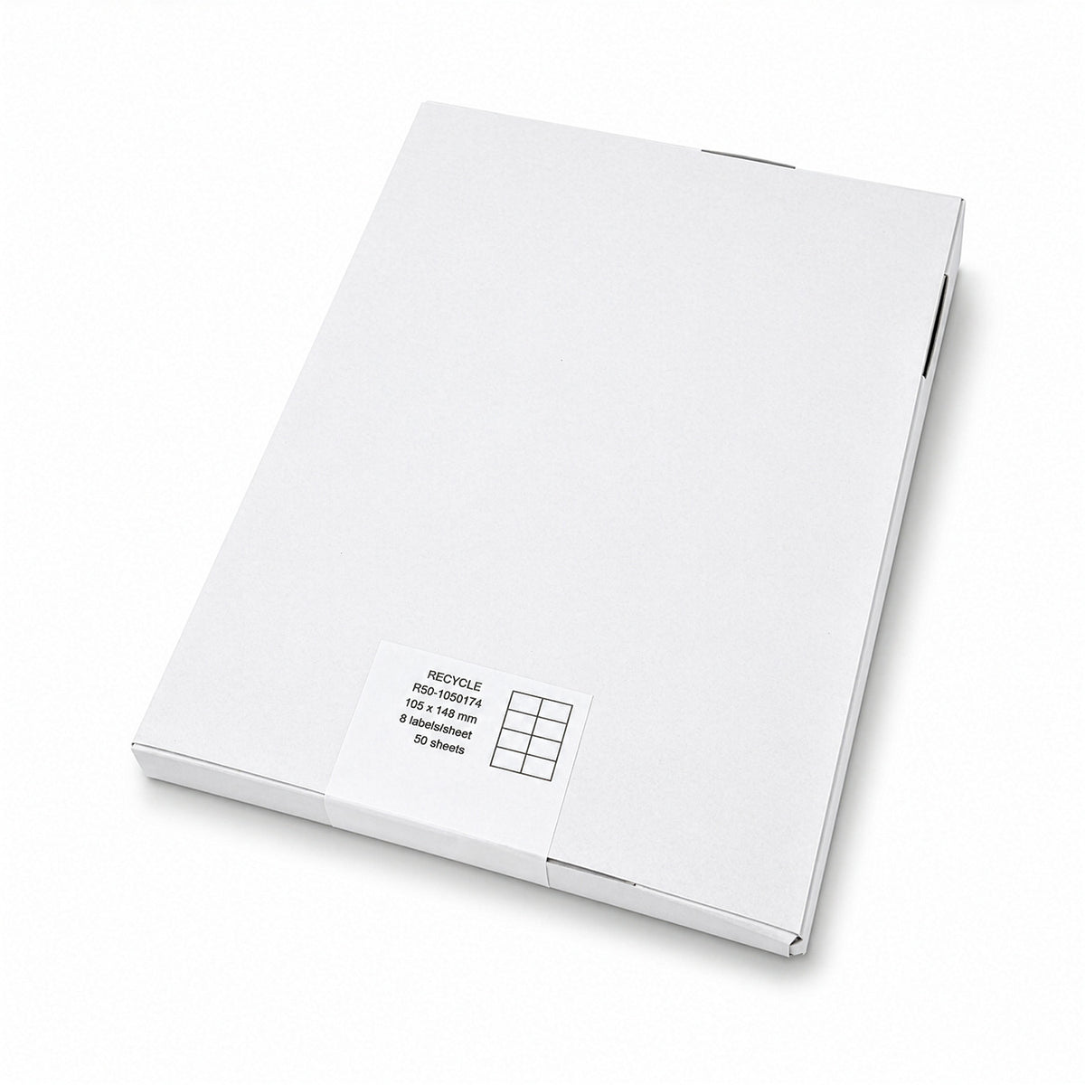 Rillprint -  Etiket gerecycled 105x74mm wit 400st